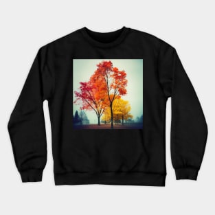 Autumn trees melancholy in a park Crewneck Sweatshirt